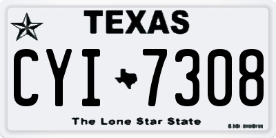 TX license plate CYI7308
