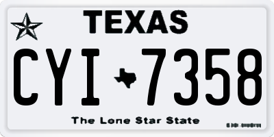 TX license plate CYI7358
