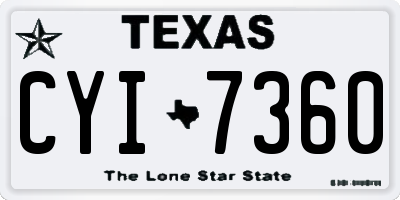 TX license plate CYI7360