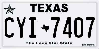 TX license plate CYI7407