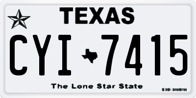TX license plate CYI7415