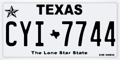 TX license plate CYI7744