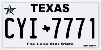 TX license plate CYI7771