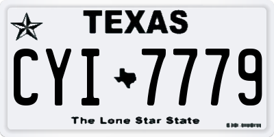 TX license plate CYI7779
