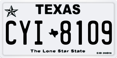 TX license plate CYI8109
