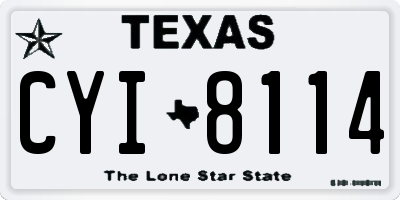 TX license plate CYI8114