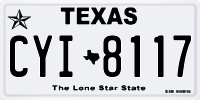 TX license plate CYI8117