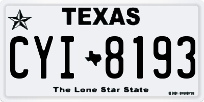 TX license plate CYI8193