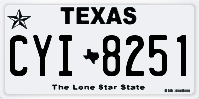 TX license plate CYI8251