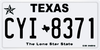 TX license plate CYI8371