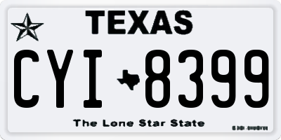 TX license plate CYI8399