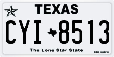 TX license plate CYI8513