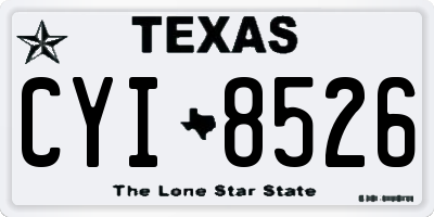 TX license plate CYI8526