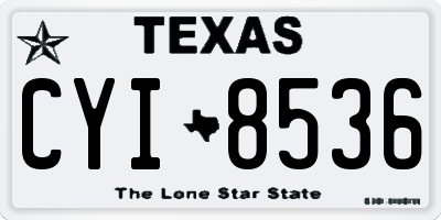 TX license plate CYI8536