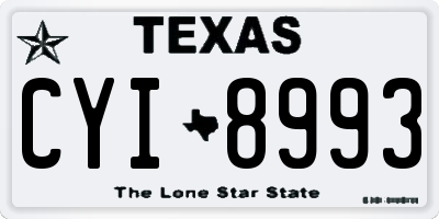 TX license plate CYI8993