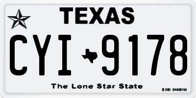 TX license plate CYI9178