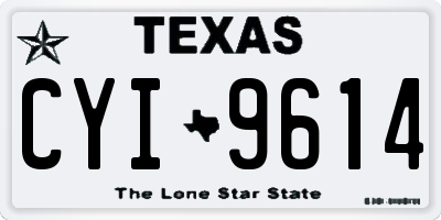 TX license plate CYI9614