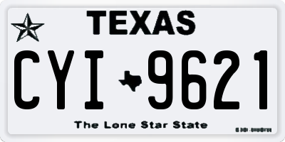 TX license plate CYI9621
