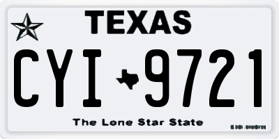 TX license plate CYI9721
