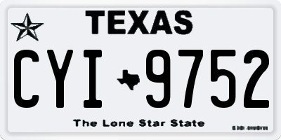 TX license plate CYI9752