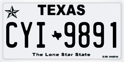 TX license plate CYI9891