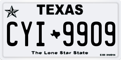 TX license plate CYI9909