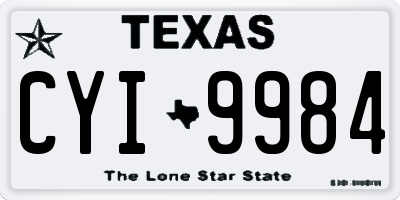 TX license plate CYI9984