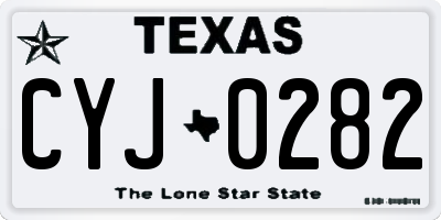 TX license plate CYJ0282