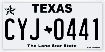 TX license plate CYJ0441