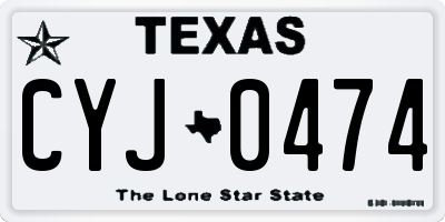 TX license plate CYJ0474