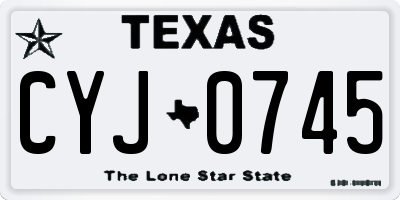TX license plate CYJ0745