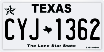 TX license plate CYJ1362