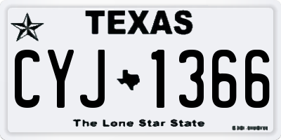 TX license plate CYJ1366