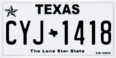 TX license plate CYJ1418