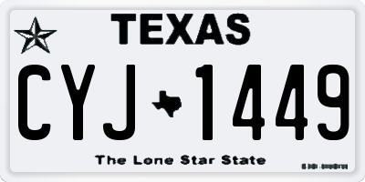 TX license plate CYJ1449