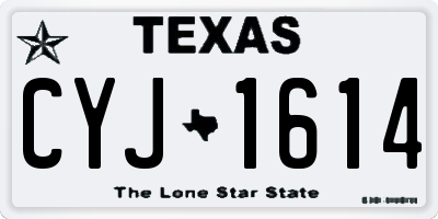 TX license plate CYJ1614