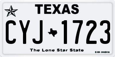 TX license plate CYJ1723