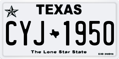 TX license plate CYJ1950