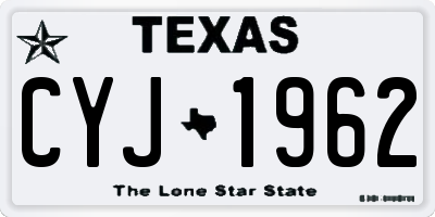 TX license plate CYJ1962
