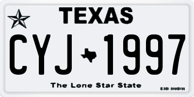TX license plate CYJ1997