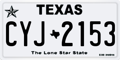 TX license plate CYJ2153
