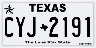 TX license plate CYJ2191
