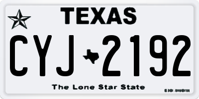 TX license plate CYJ2192