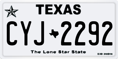 TX license plate CYJ2292