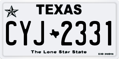 TX license plate CYJ2331
