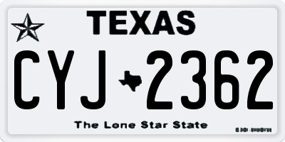 TX license plate CYJ2362