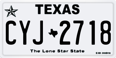 TX license plate CYJ2718