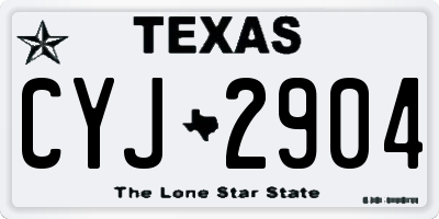 TX license plate CYJ2904