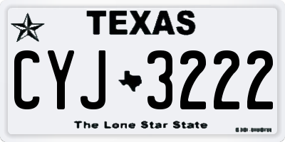 TX license plate CYJ3222