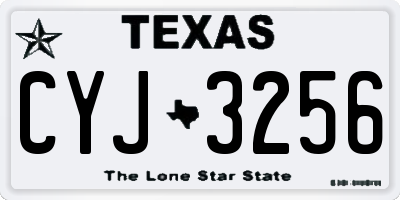 TX license plate CYJ3256